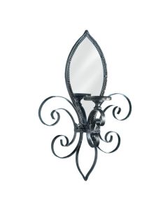 FLEUR-DE-LIS MIRRORED WALL SCONCE